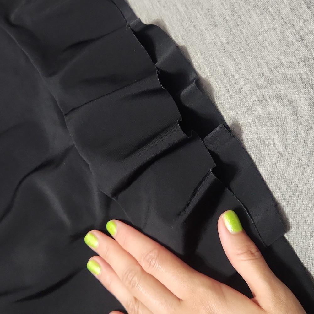 Aqua Green Black Ruffle-Hem Mermaid-Fit Modest Swimsuit Bottoms Swim Skort Skirt - Picture 13 of 15